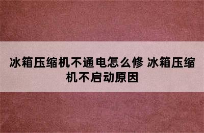 冰箱压缩机不通电怎么修 冰箱压缩机不启动原因